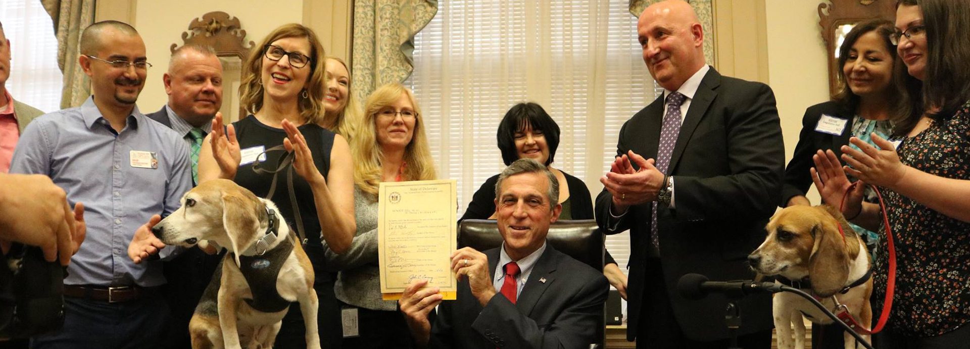 Gov. Carney signs bill that gives ex-lab animals a second chance at life