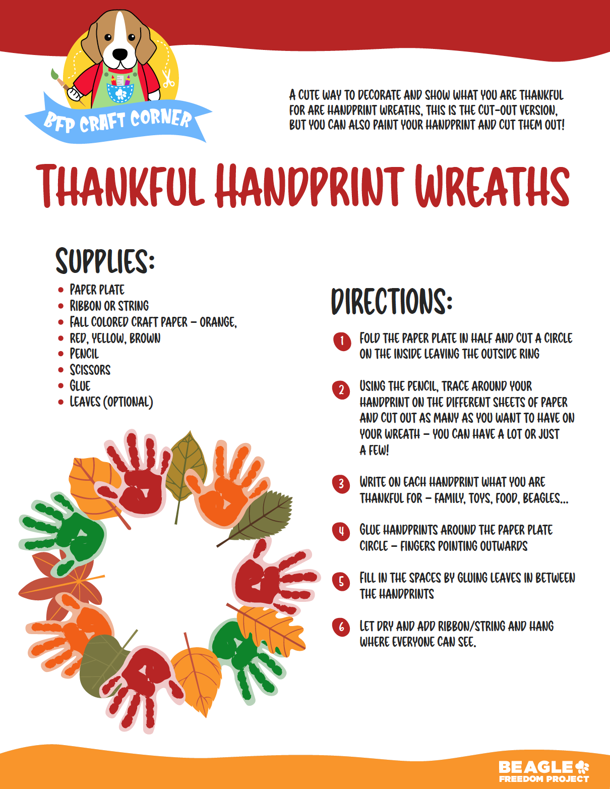 Craft Corner Thankful Handprint