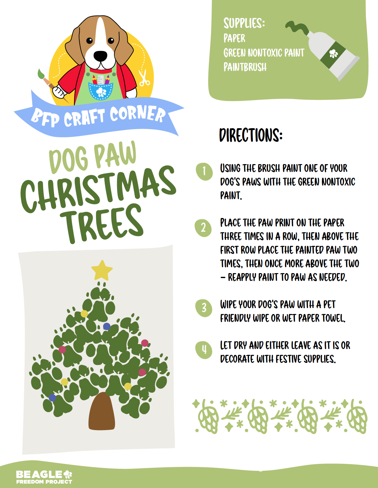 Craft Corner - Dog Paw Christmas Tree