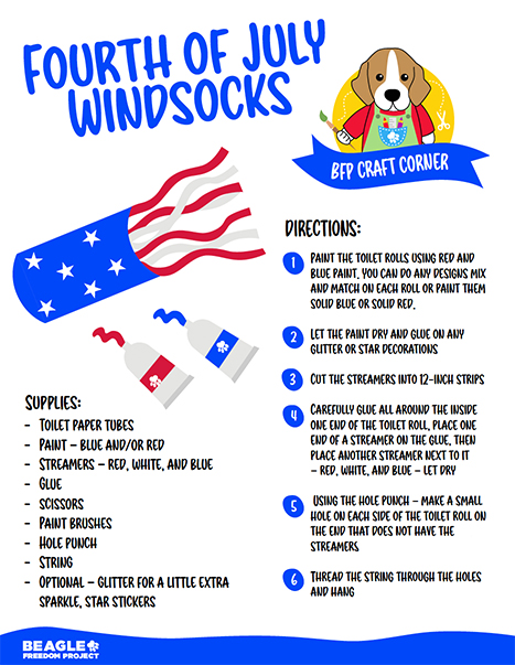 Craftcorner 4th July Windsocks