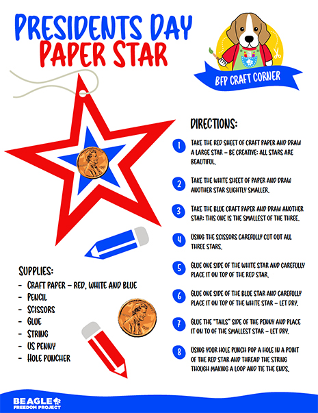 Craft Corner: President Day Paper Star
