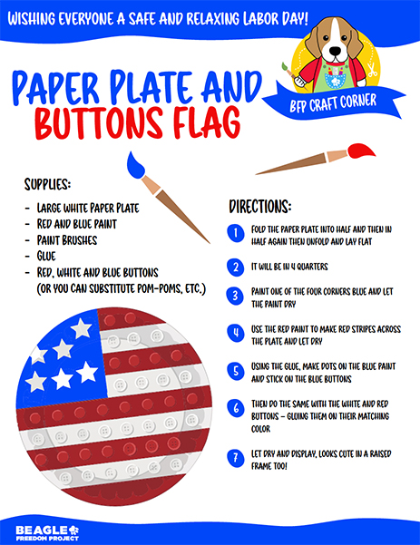 Craft Corner: Paper Plate and Buttons Flag
